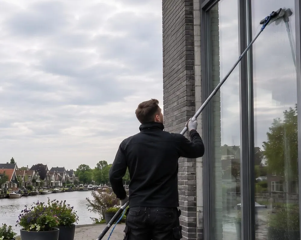 Glazenwasser aan het werk in Aalsmeer