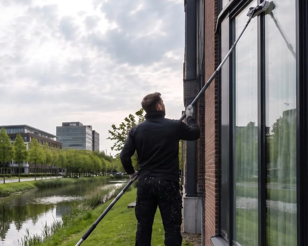 Glazenwasser aan het werk in Amstelveen