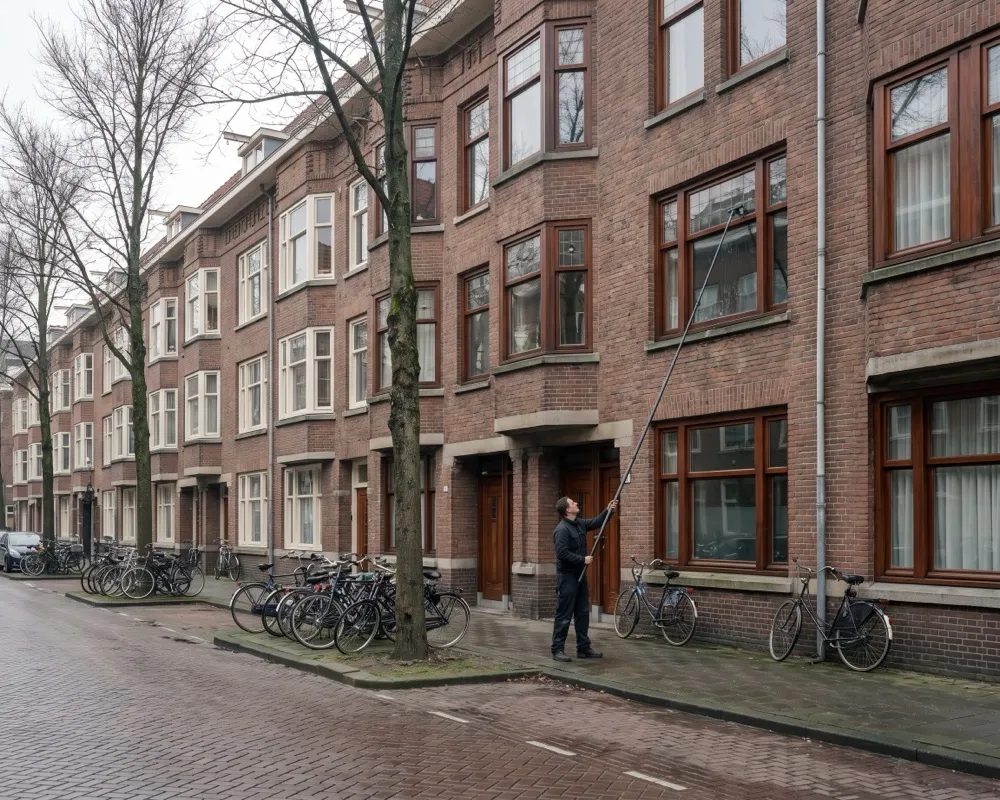 Glazenwasser aan het werk in De Baarsjes