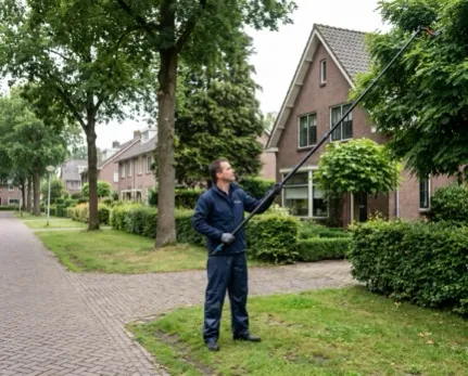 Glazenwasser aan het werk in Baarn