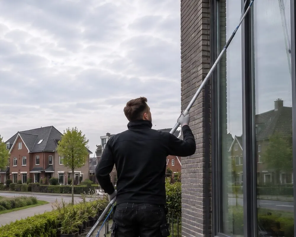 Glazenwasser aan het werk in Badhoevedorp
