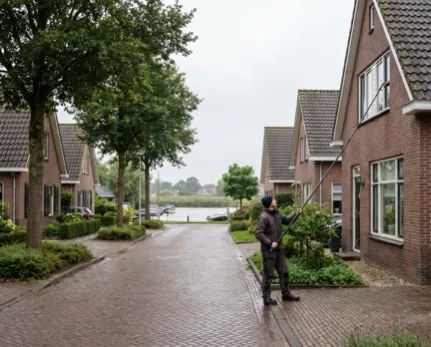 Glazenwasser aan het werk in Loosdrecht